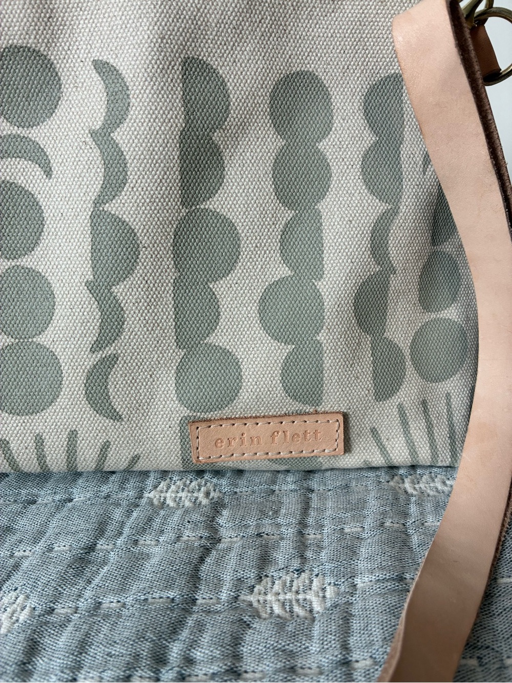 Erin Flett Canvas Crossbody Sun and Moon Bag in Oatmeal - Picture 3 of 5